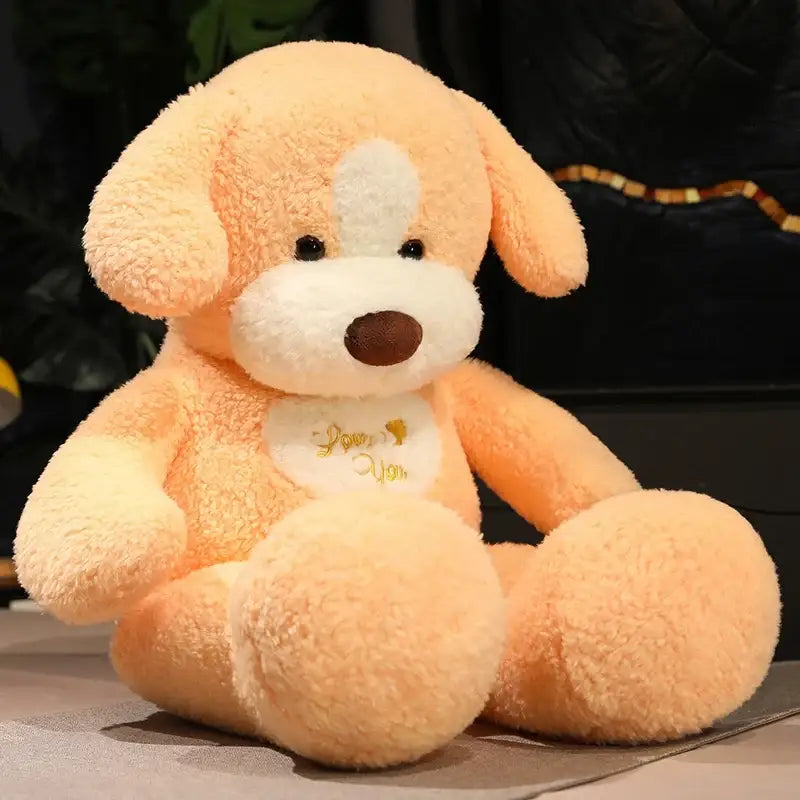 peluche chien orange