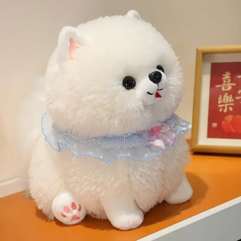 peluche chien spitz - Blanc / 25cm