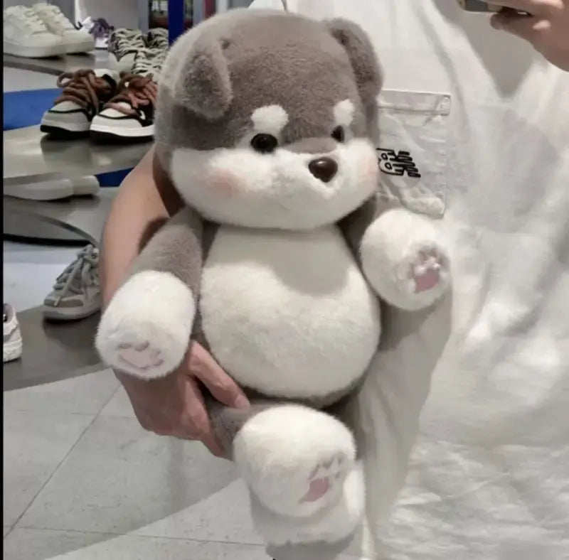 peluche chien tout doux - Gris / 45cm