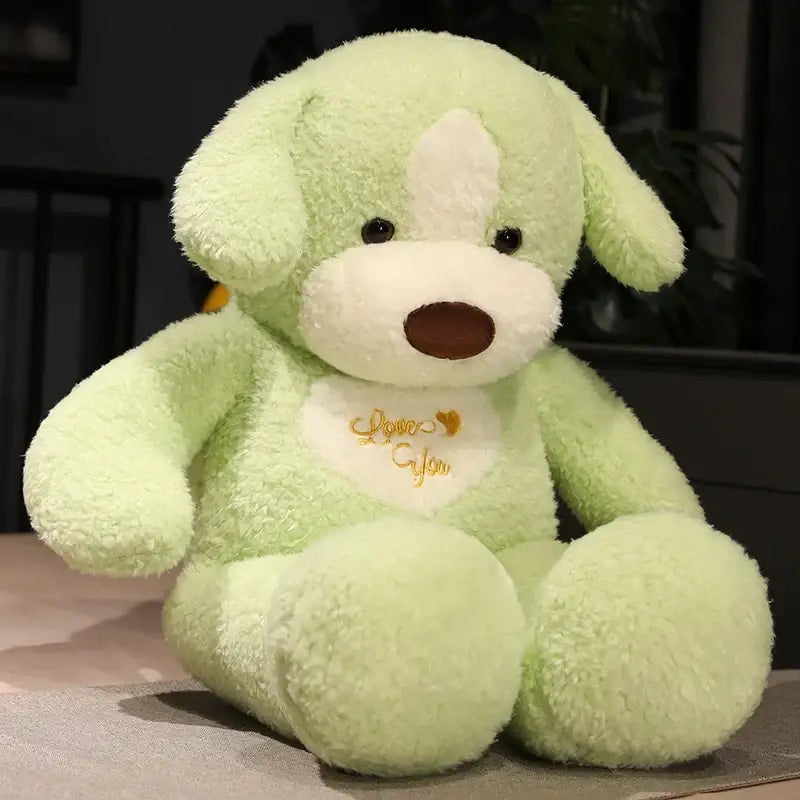 peluche chien vert