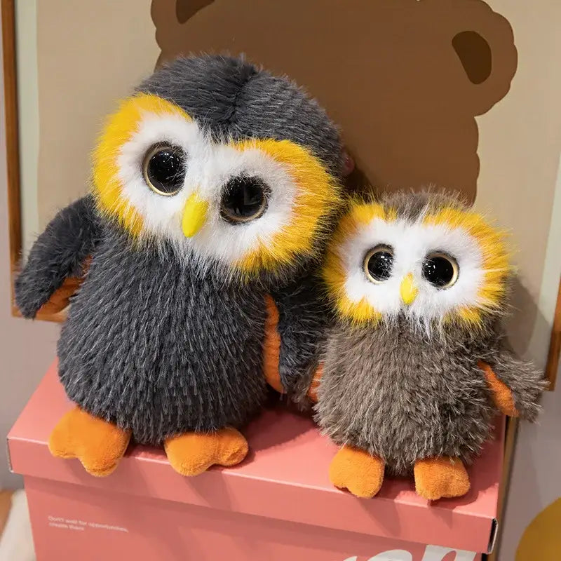 peluche chouette gros yeux
