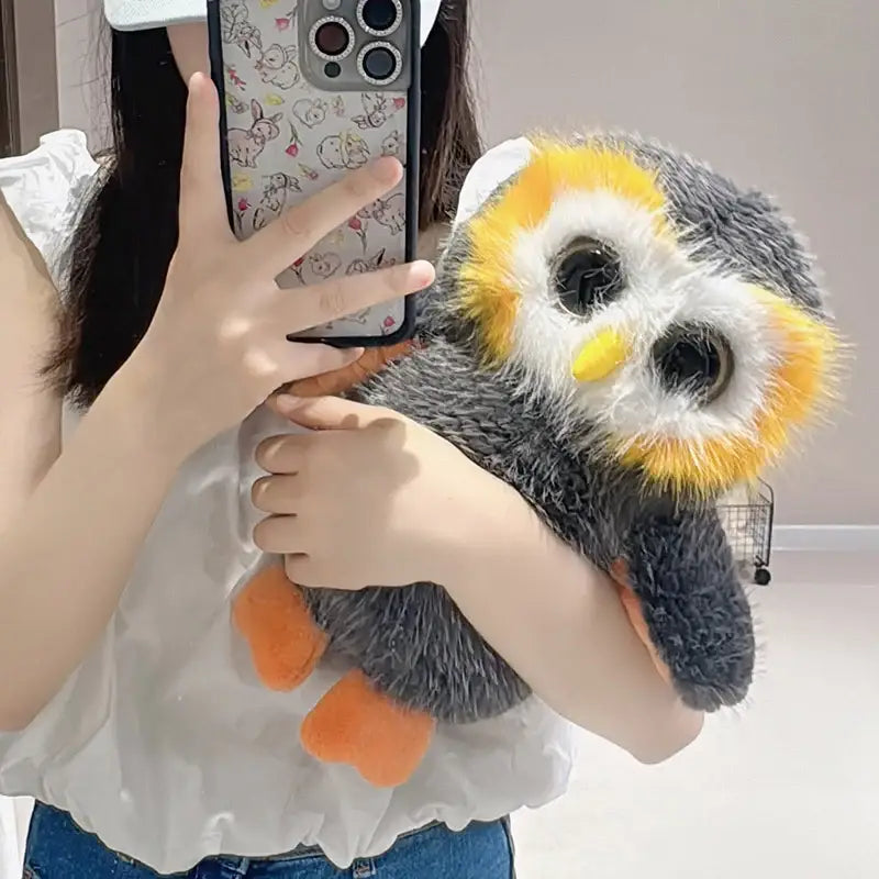 peluche chouette gros yeux