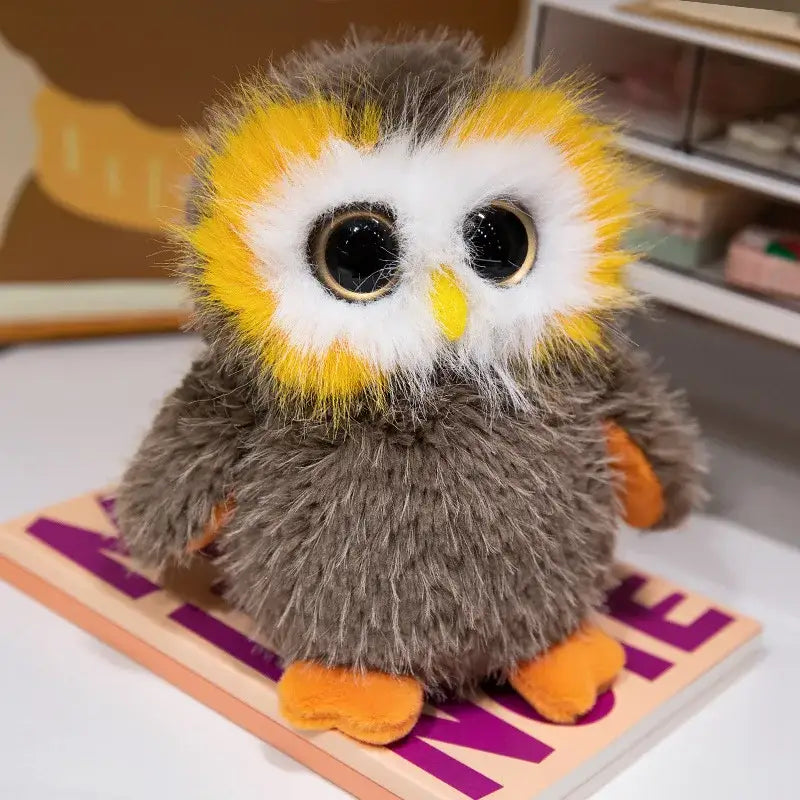 peluche chouette gros yeux - Brun / 20cm