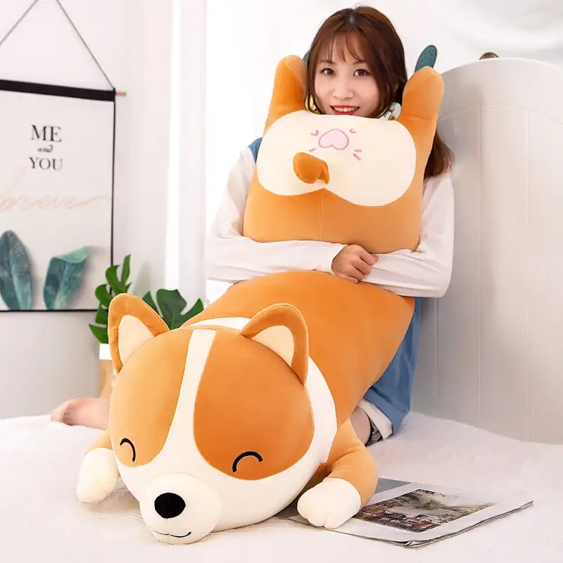 peluche corgi geante - 80cm