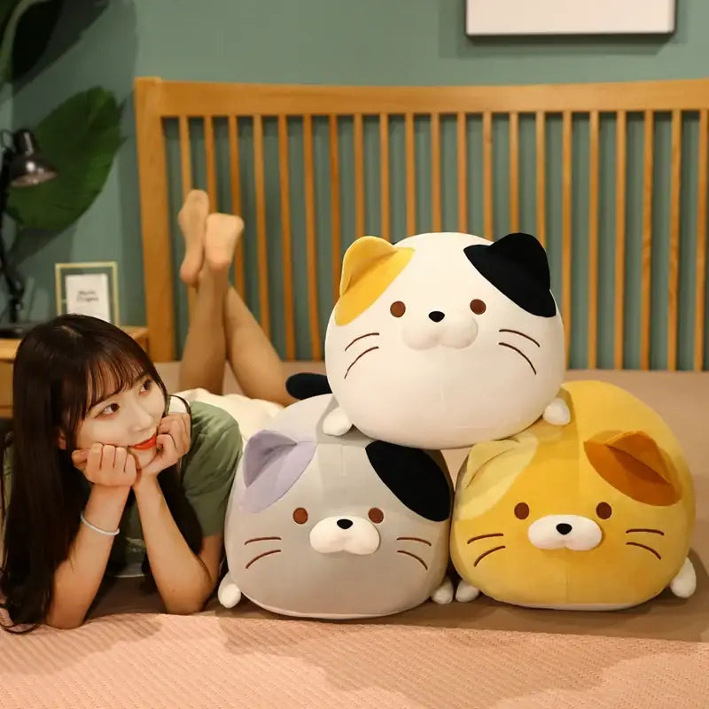 peluche coussin chat