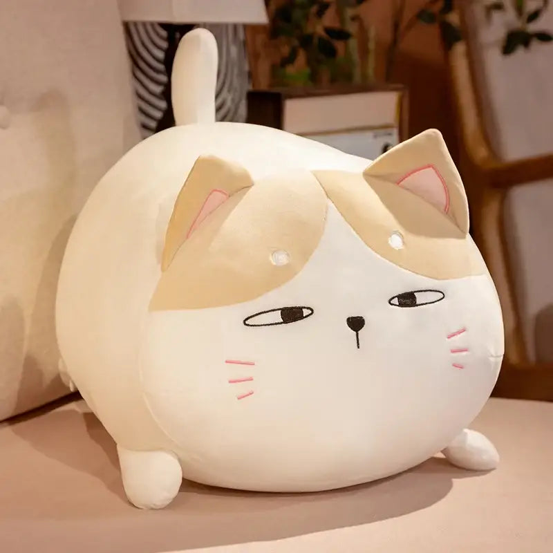 peluche coussin chat japonais - Blanc / 35cm