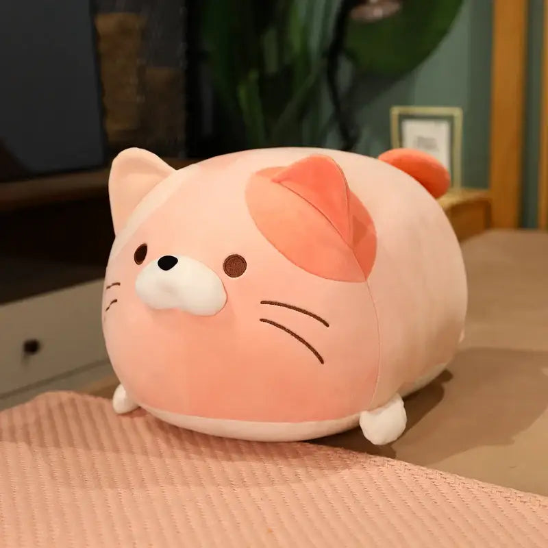 peluche coussin chat - Rose / 35cm
