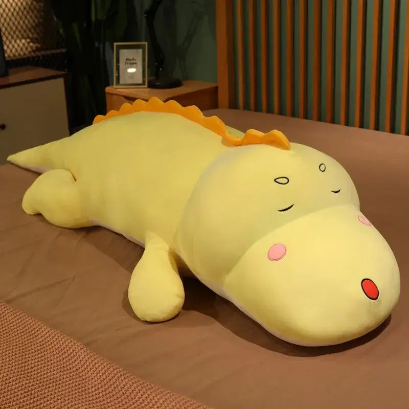 Peluche Crocodile Kawaii - Jaune / 80cm