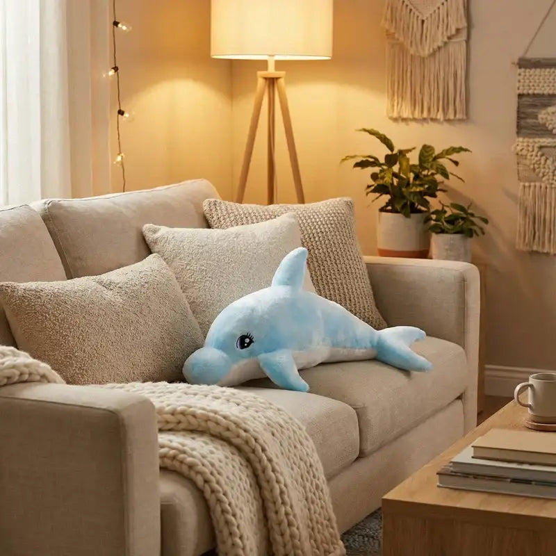 Peluche Dauphin Géant - Bleu / 100cm