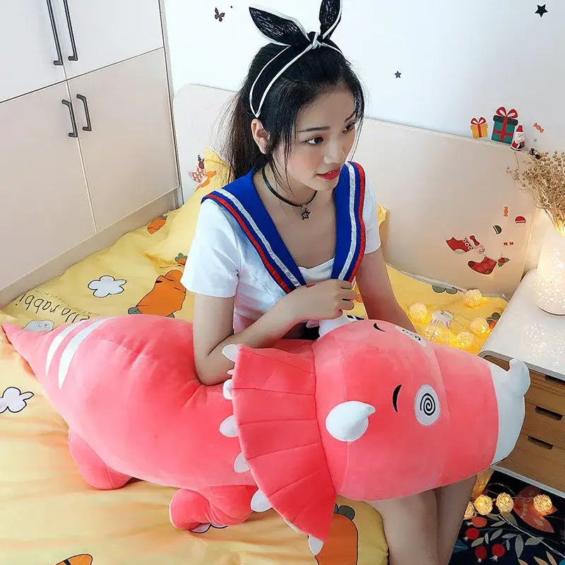 peluche dinosaure 1m - Rose / 90cm