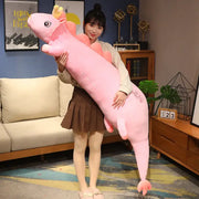 peluche dragon rose