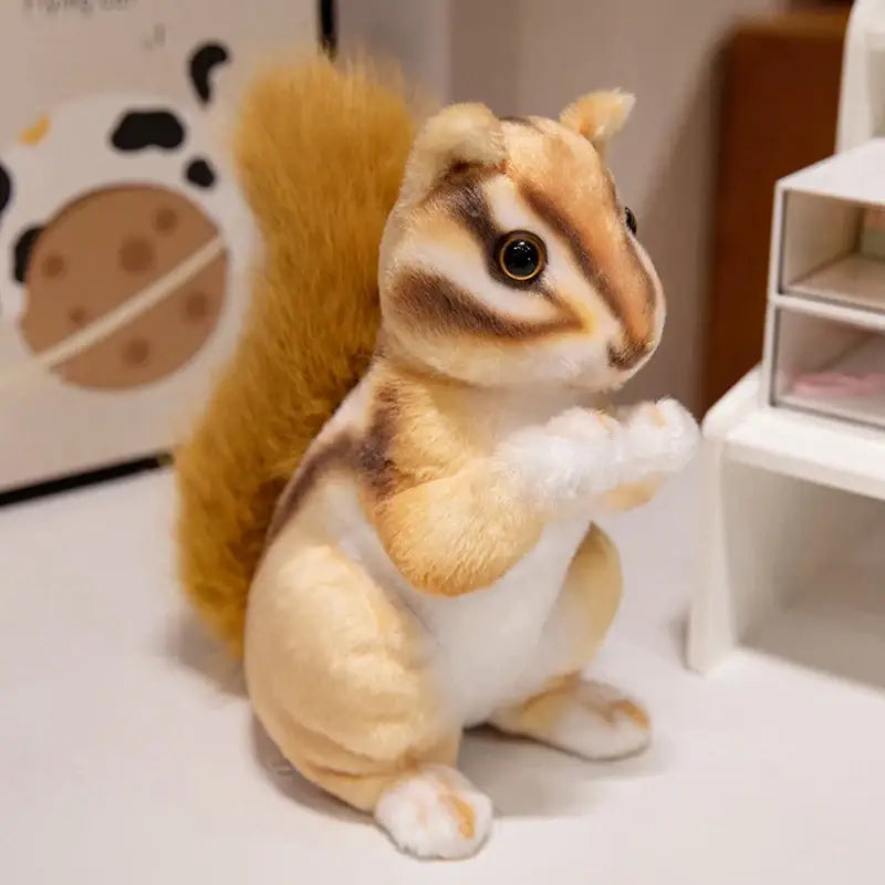 peluche ecureuil roux - 19cm