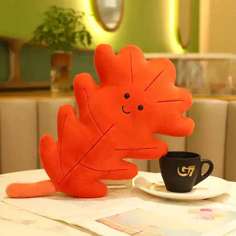 peluche feuille Rouge