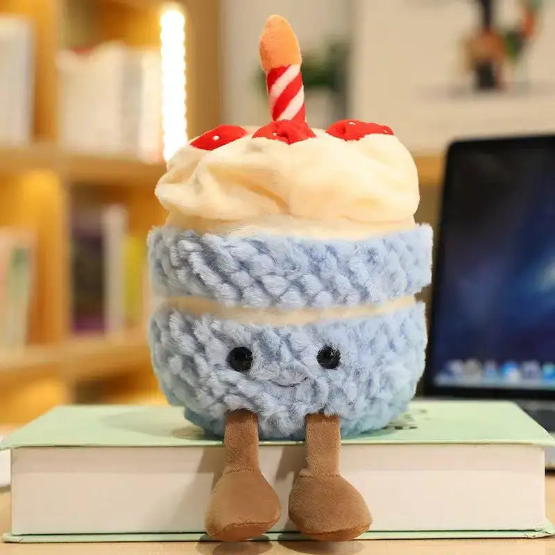 peluche gateau anniversaire Bleu