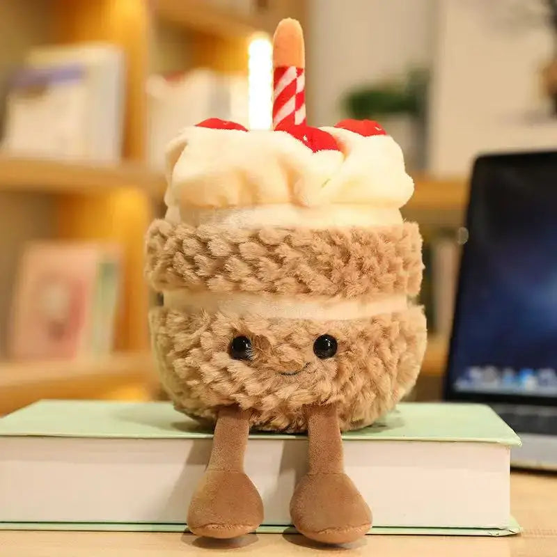 peluche gateau anniversaire Brun
