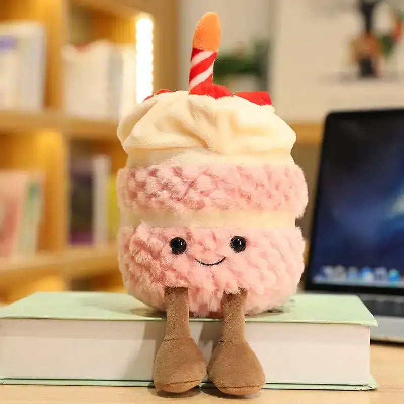 peluche gateau anniversaire Rose