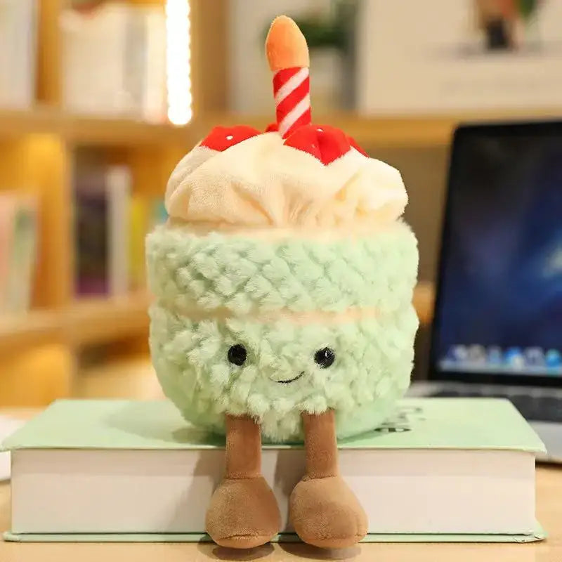 peluche gateau anniversaire Vert