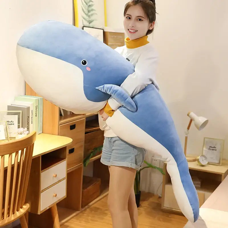 peluche géante baleine - Bleu / 50cm