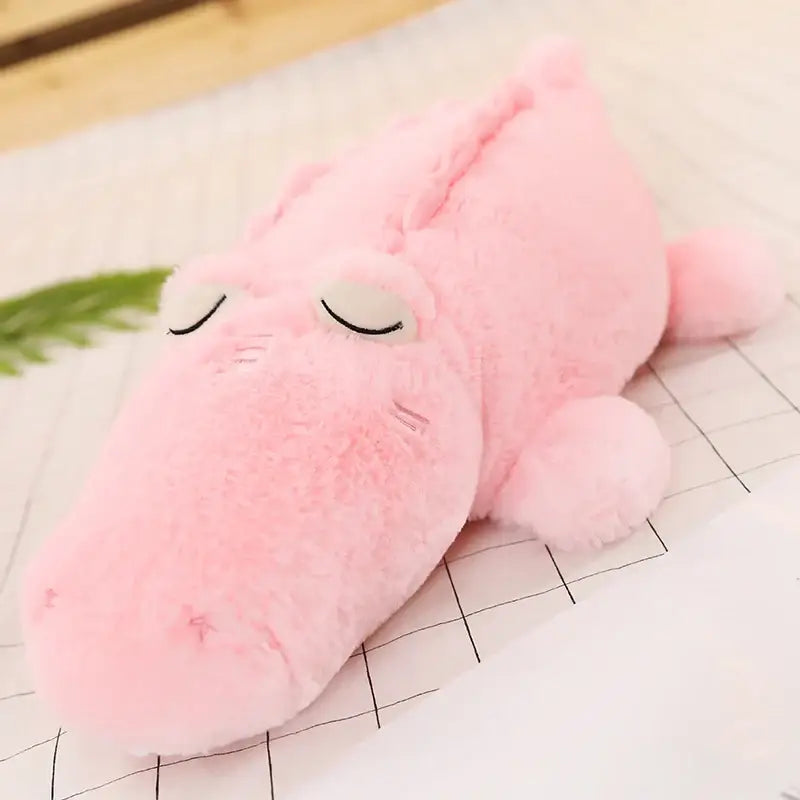 peluche géante crocodile - Rose / 50cm