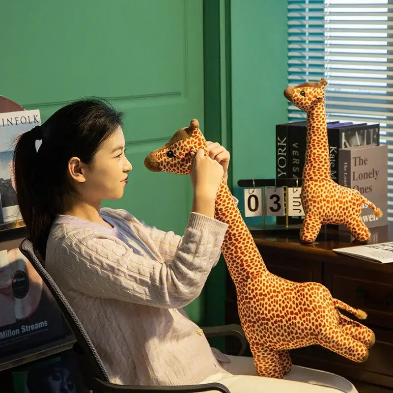 peluche girafe gros yeux