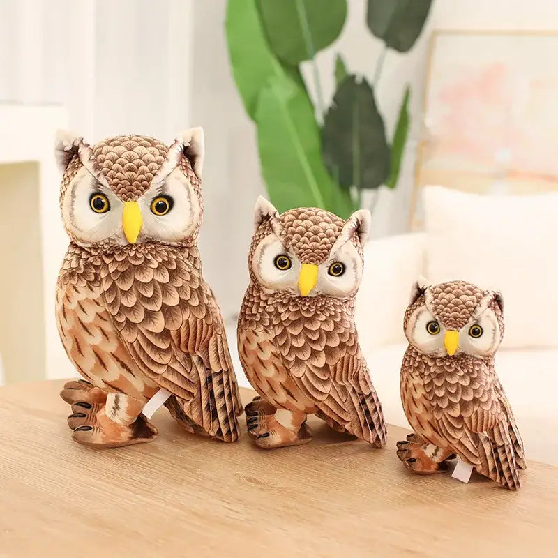 peluche hibou gros yeux
