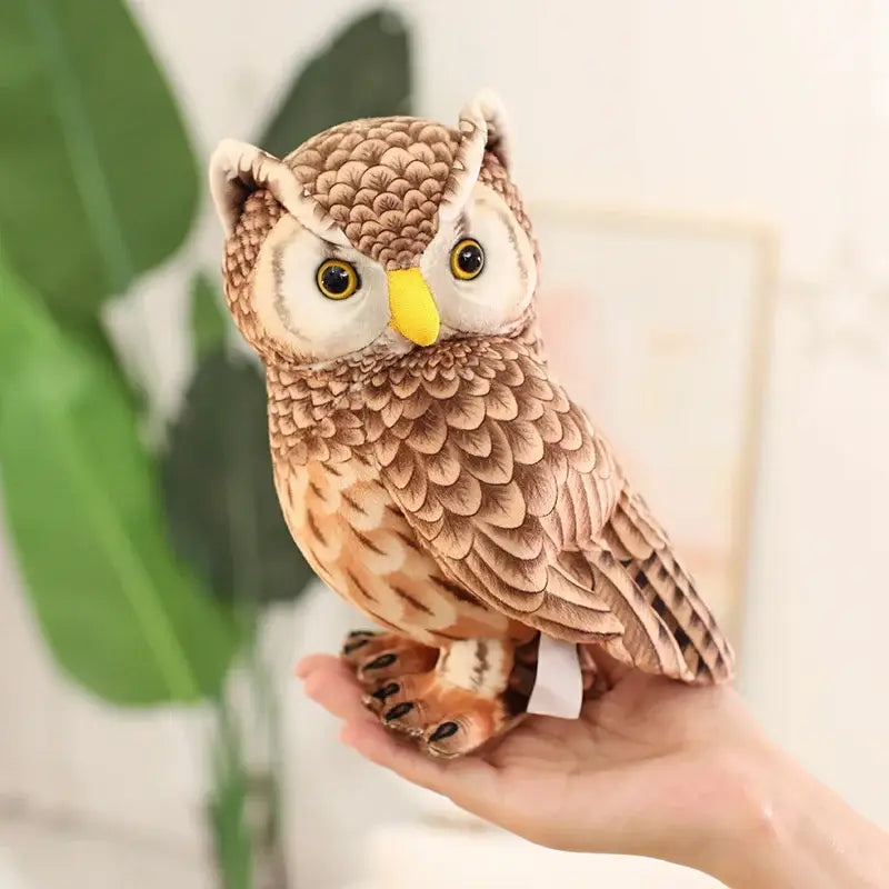 peluche hibou gros yeux