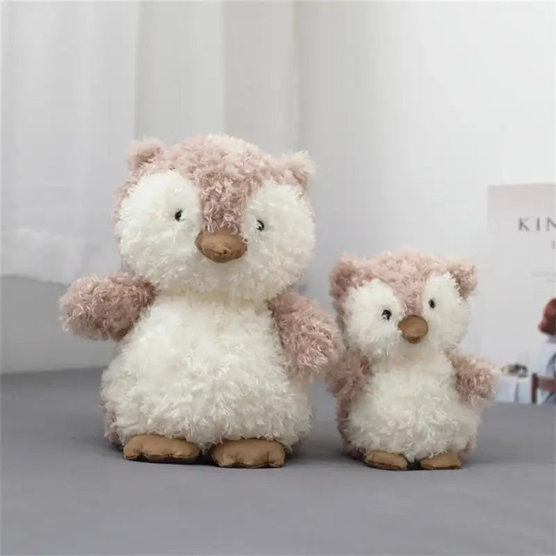 peluche hibou rose - 17x9cm