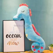 peluche hippocampe bleu - 80cm