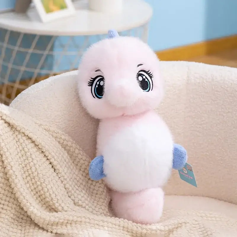 peluche hippocampe rose 30cm