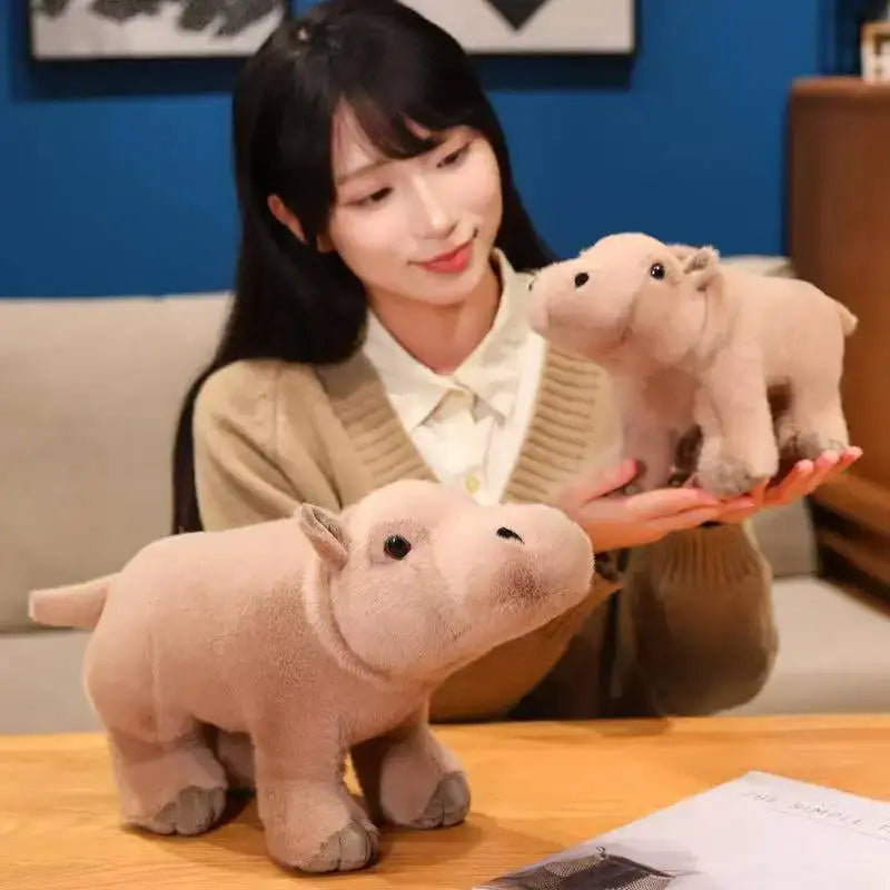 peluche hippopotame beige
