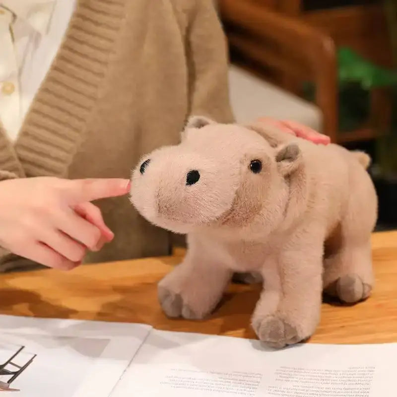 peluche hippopotame beige
