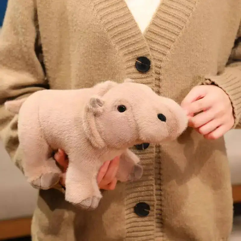 peluche hippopotame beige
