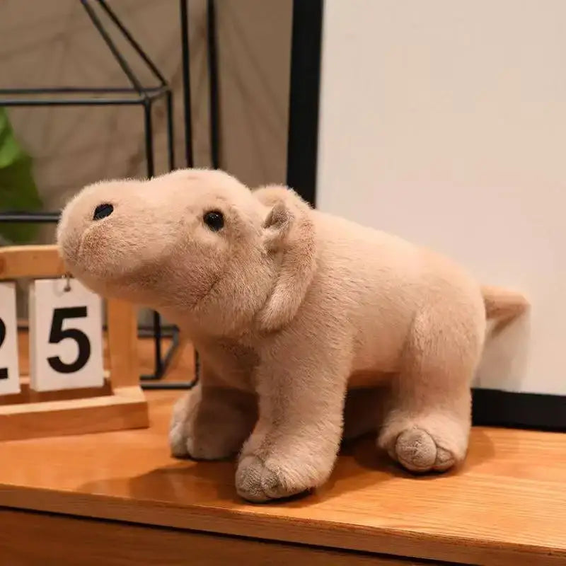 peluche hippopotame beige - 30cm