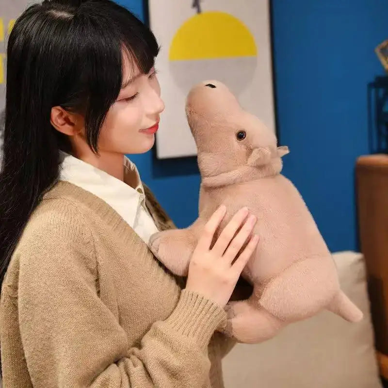 peluche hippopotame beige