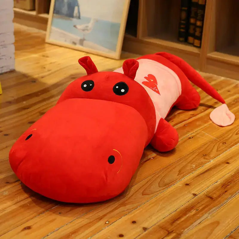 peluche hippopotame geante - Rouge / 100cm
