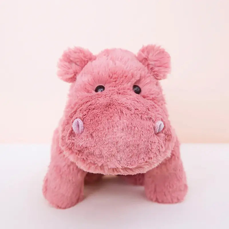 peluche hippopotame rose