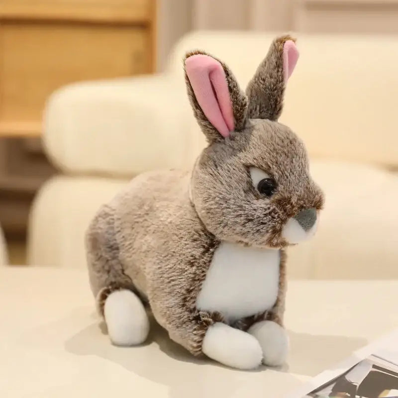 peluche lapin realiste - Brun / 20cm