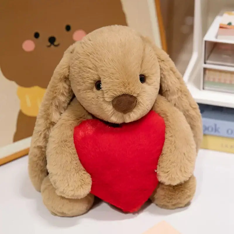 peluche lapin saint valentin - Brun