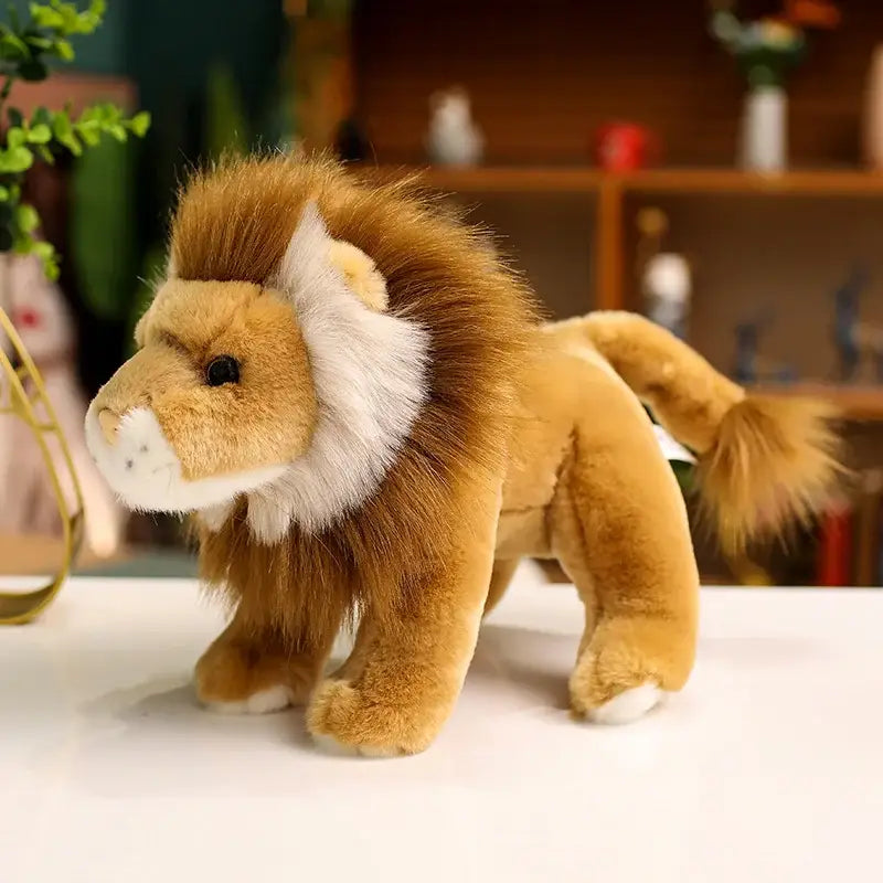 peluche lion realiste