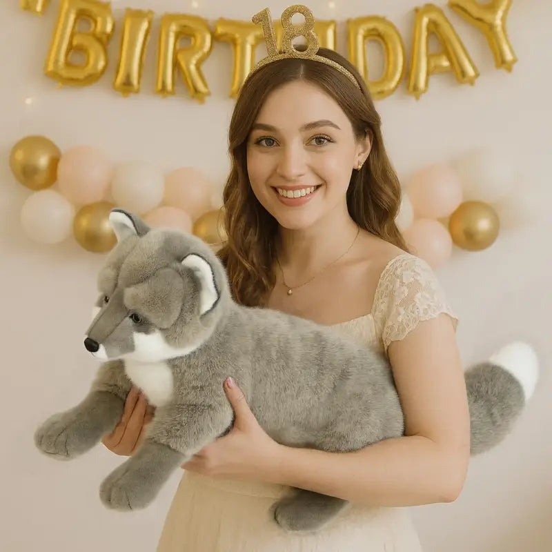 peluche loup realiste