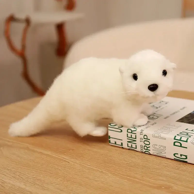 peluche loutre réaliste - Blanc / 33cm