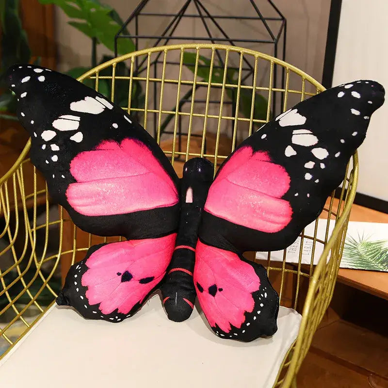 peluche papillon rose