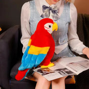peluche perroquet rouge
