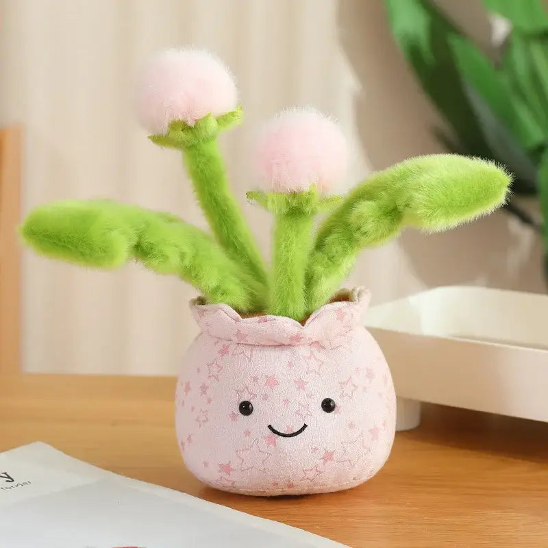 peluche plante en pot - Rose