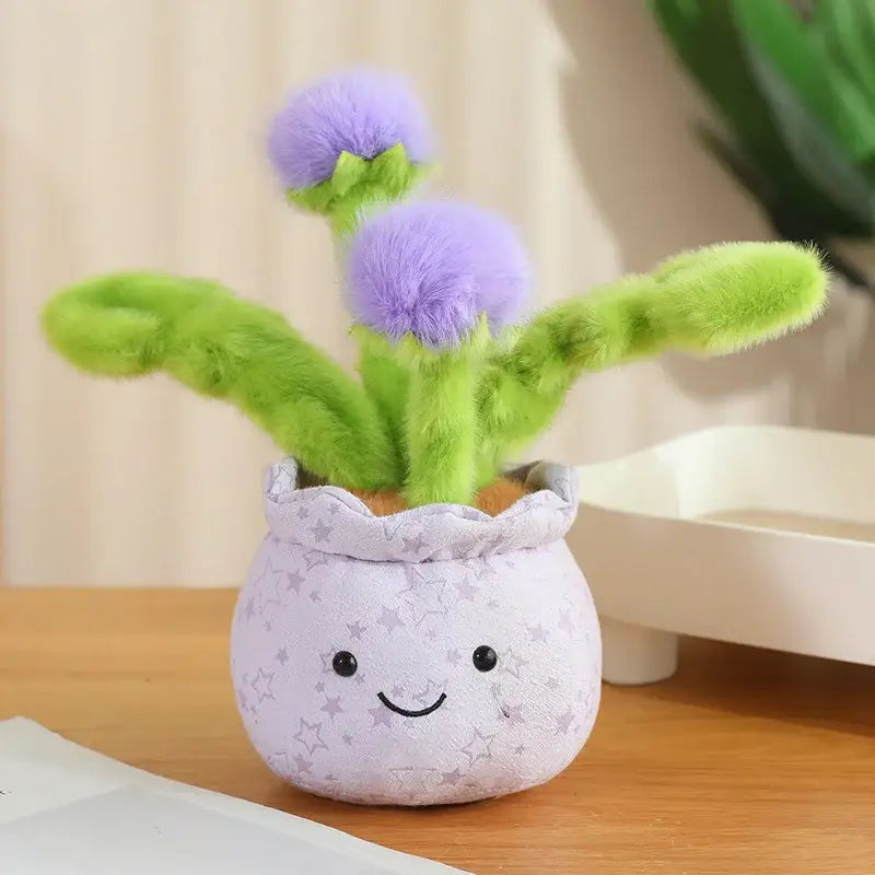 peluche plante en pot - Violet