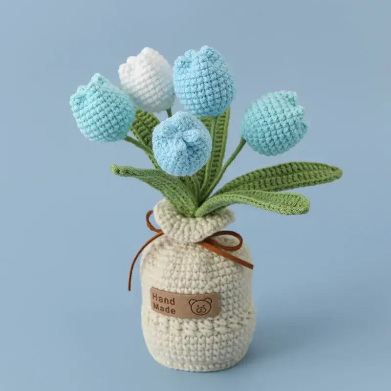 peluche pot de fleur - Bleu