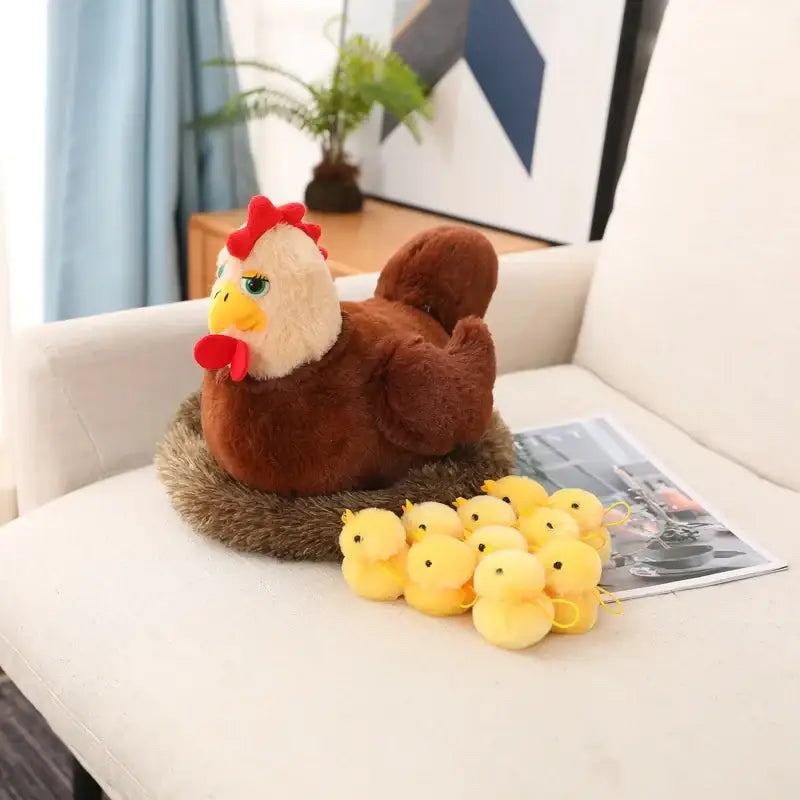 peluche poule et poussin