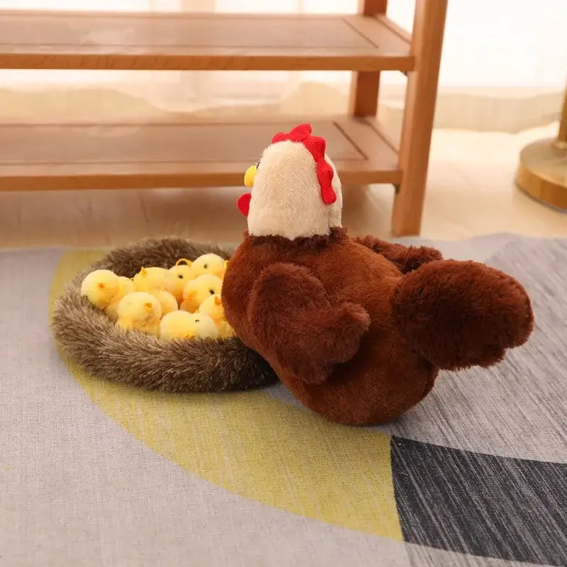 peluche poule et poussin