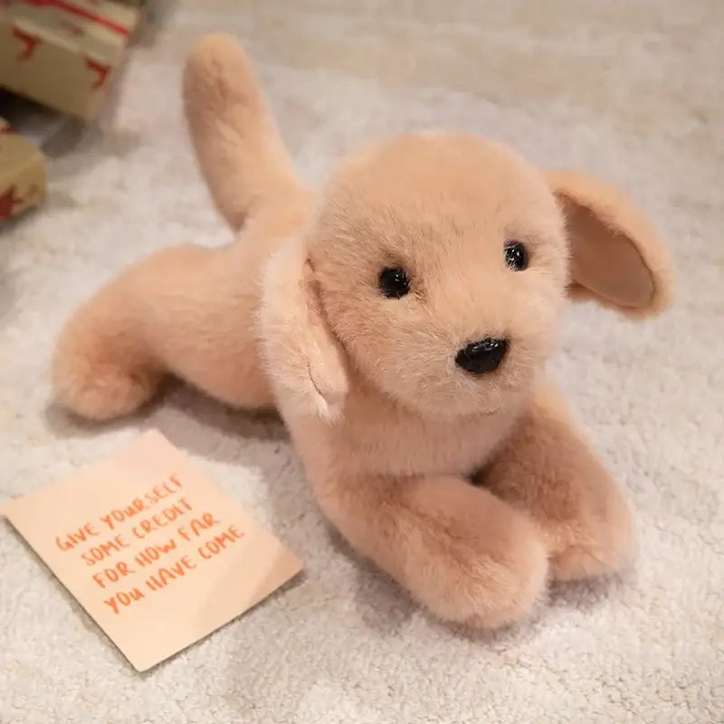peluche realiste chien - Brun / 30cm