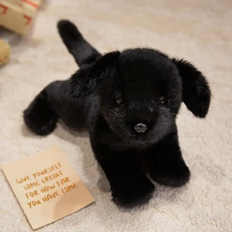peluche realiste chien - Noir / 30cm